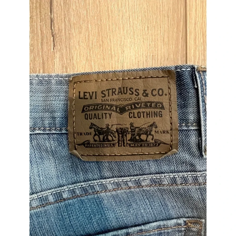 Levi's 511 Skinny Jeans Mens W33 L30 Blue Distressed Faded Wash Denim